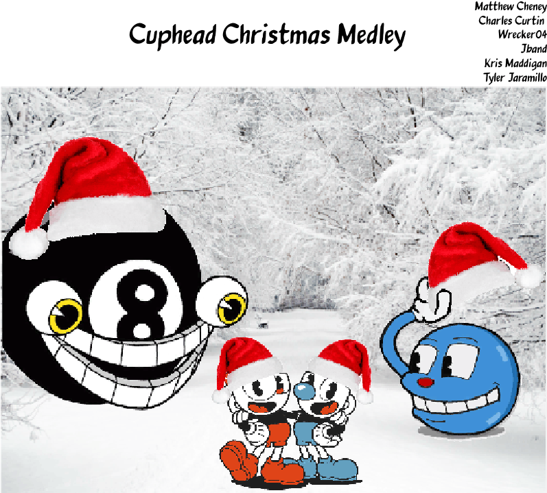 Cuphead Christmas Medley Santa Hats PNG Image