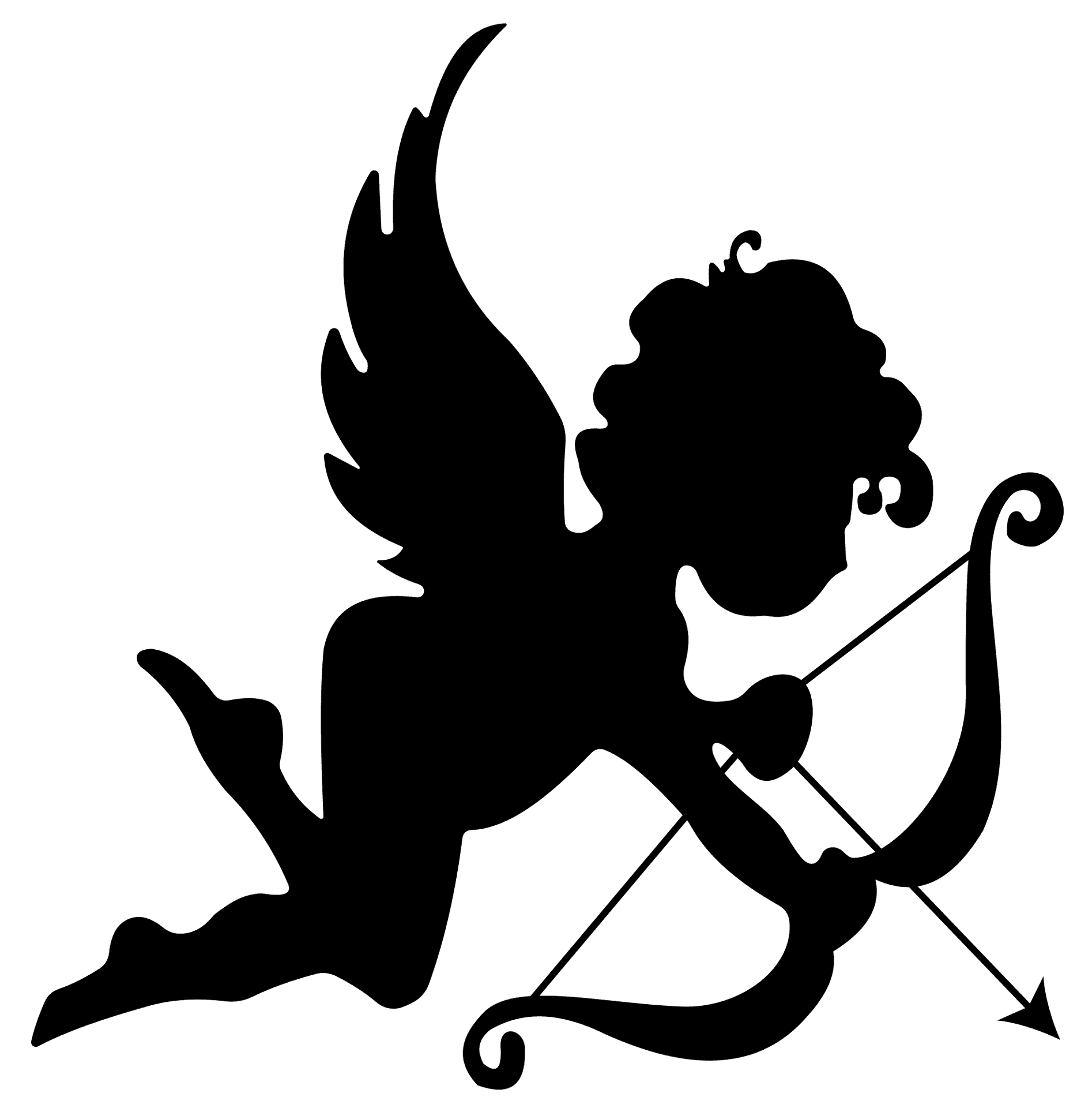 Cupid Silhouette Archer PNG Image