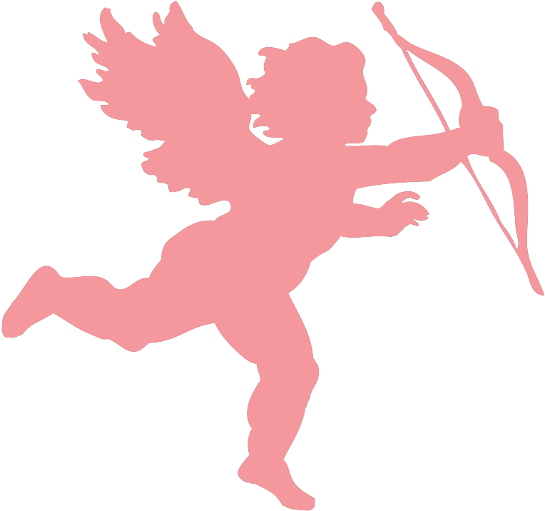 Cupid Silhouette Valentines Day PNG Image