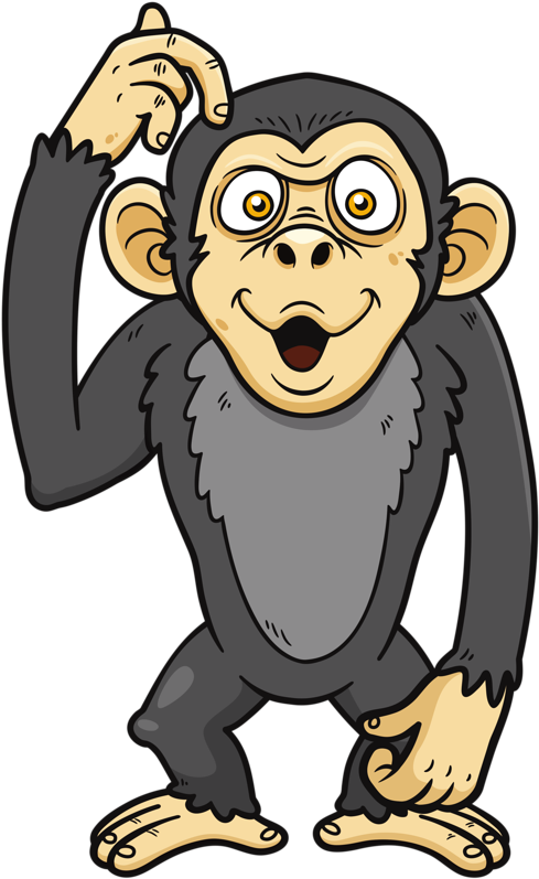 Curious_ Cartoon_ Monkey_ Vector PNG Image