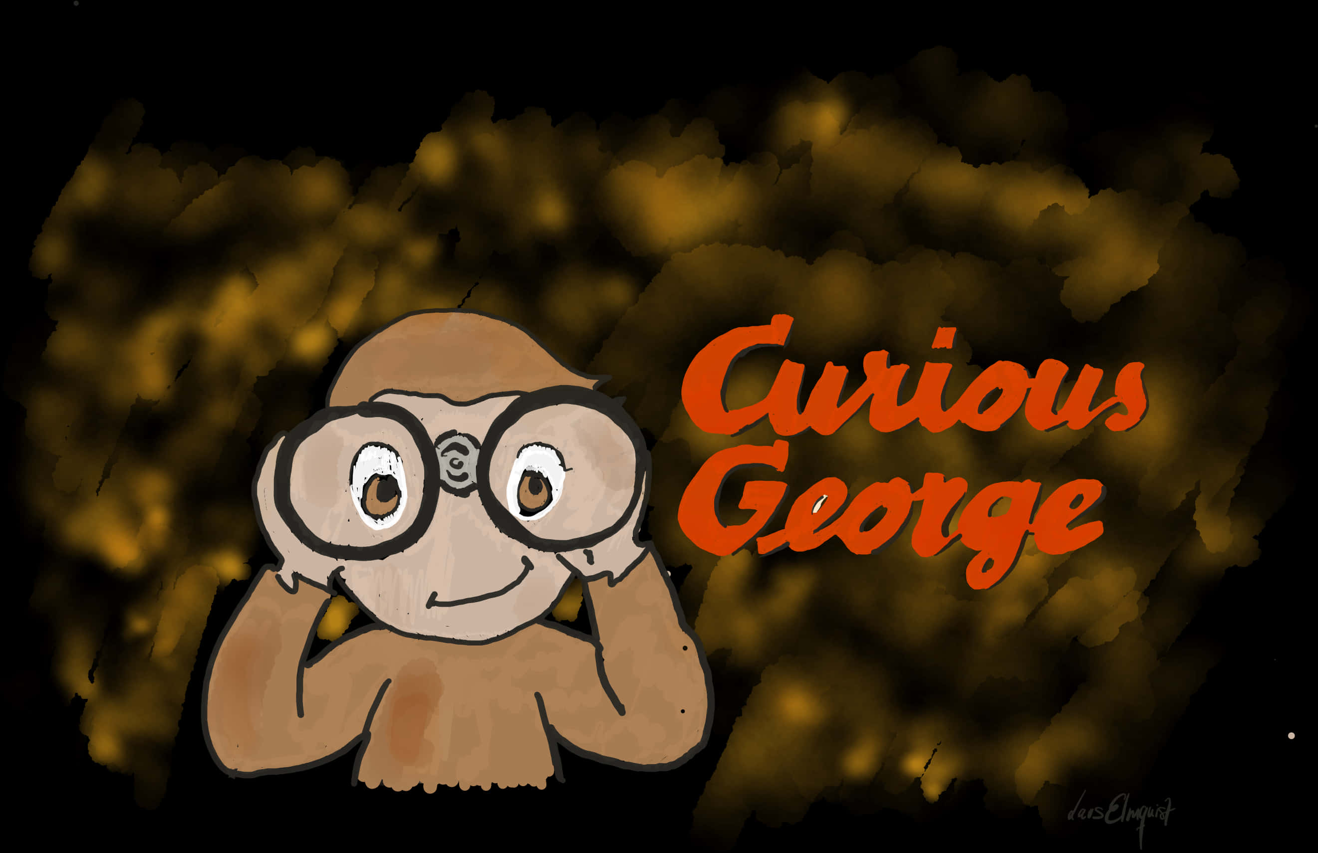 Curious George Binoculars Adventure PNG Image