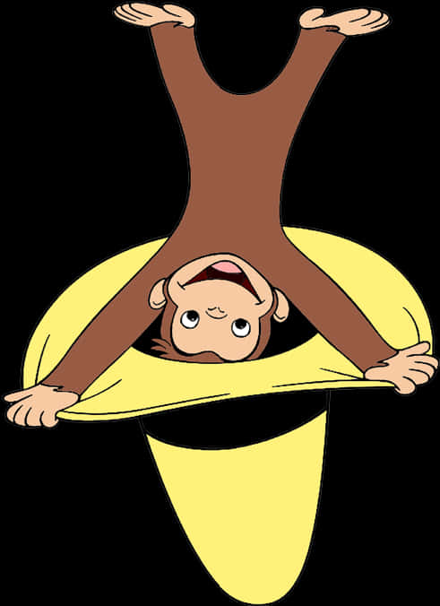 Curious George Upside Down Banana Peel PNG Image