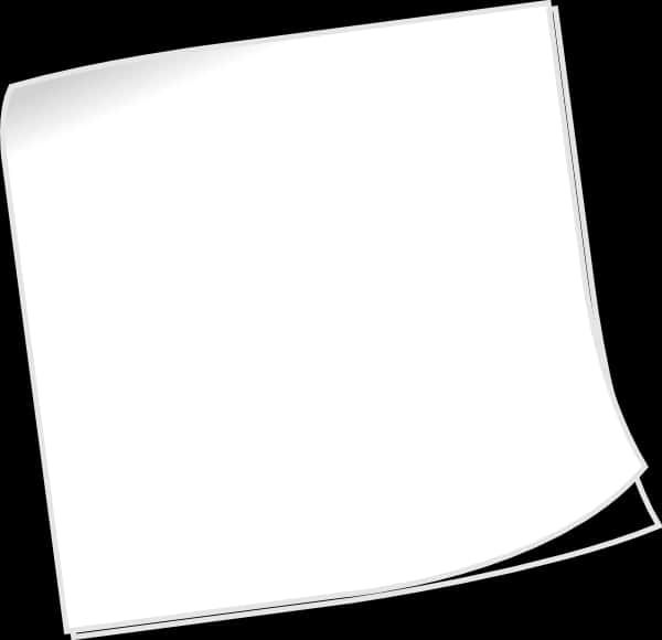 Curled Blank Sticky Note Graphic PNG Image