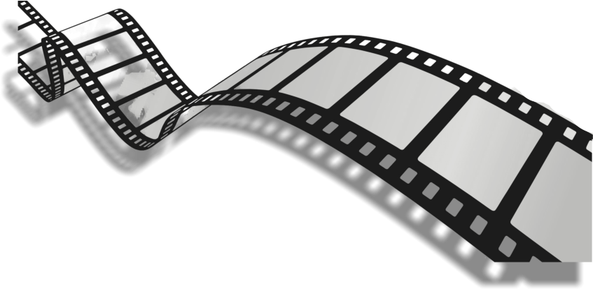 Curled Filmstrip Graphic PNG Image