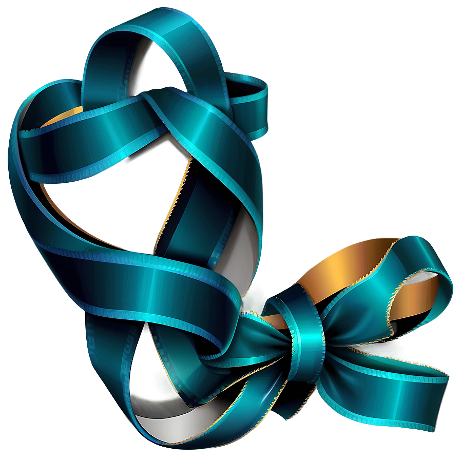 Curled Teal Ribbon Illustration Png Uus PNG Image