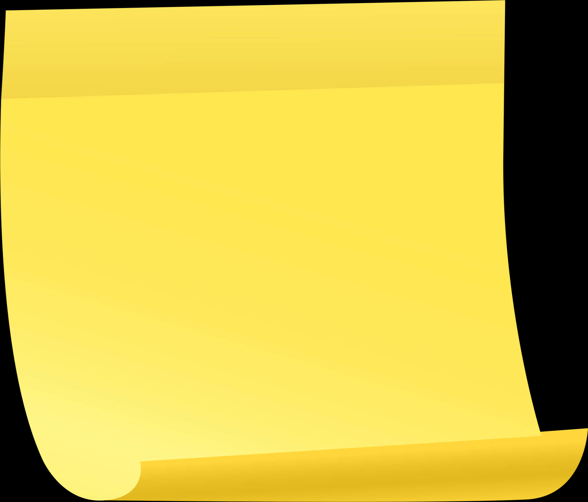 Curled Yellow Sticky Note PNG Image