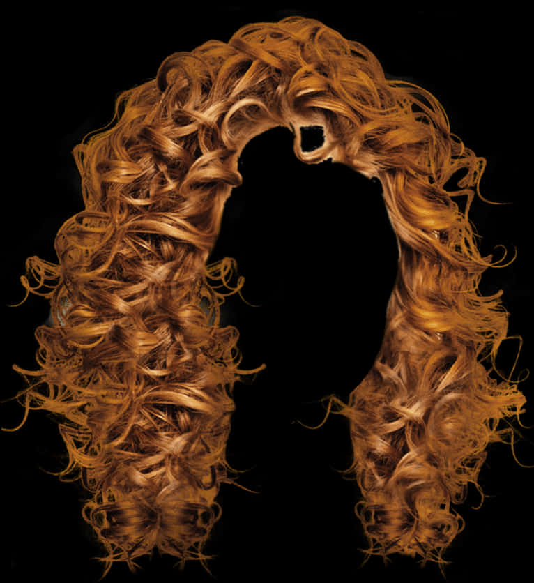 Curly Auburn Hairstyle Art PNG Image