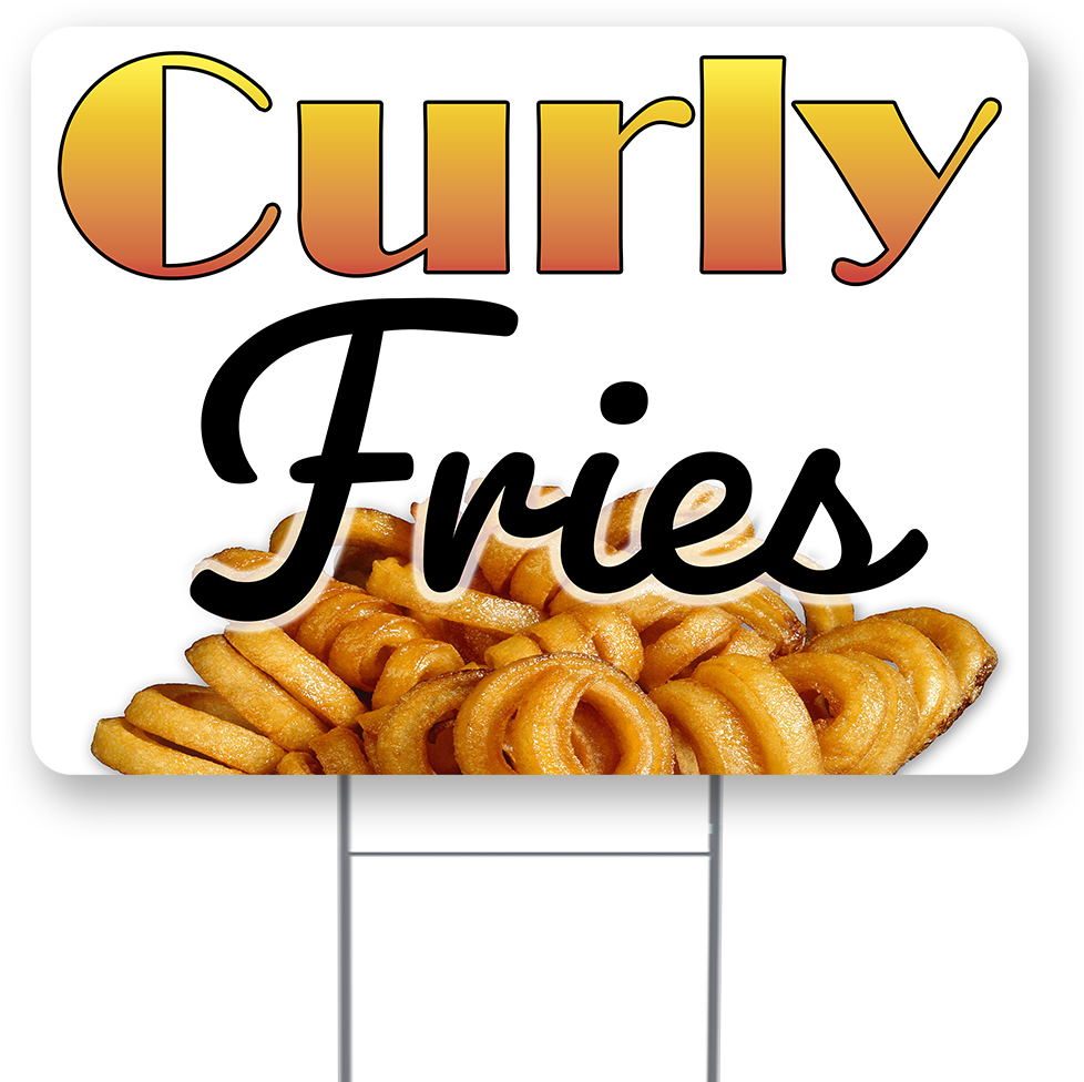 Curly Fries Signboard PNG Image