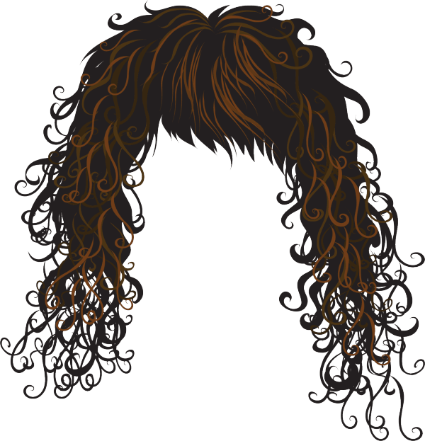 Curly Hair Illustration PNG Image