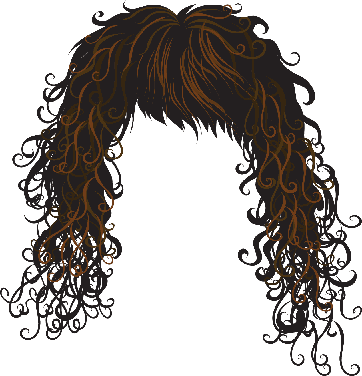 Curly Hair Illustration PNG Image