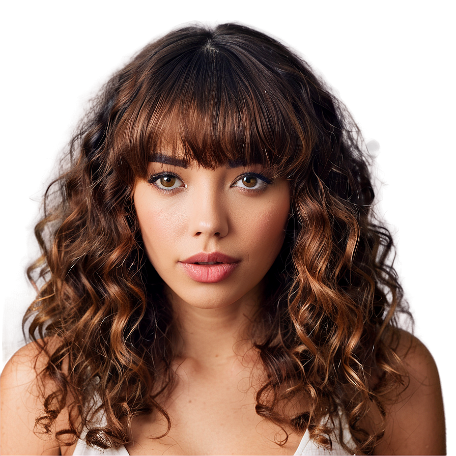 Curly Hair With Bangs Png Hru PNG Image