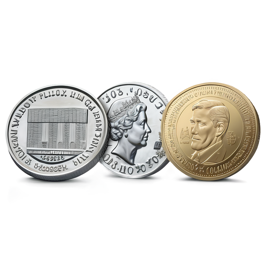 Currency-themed Silver Coin Png Hqs33 PNG Image