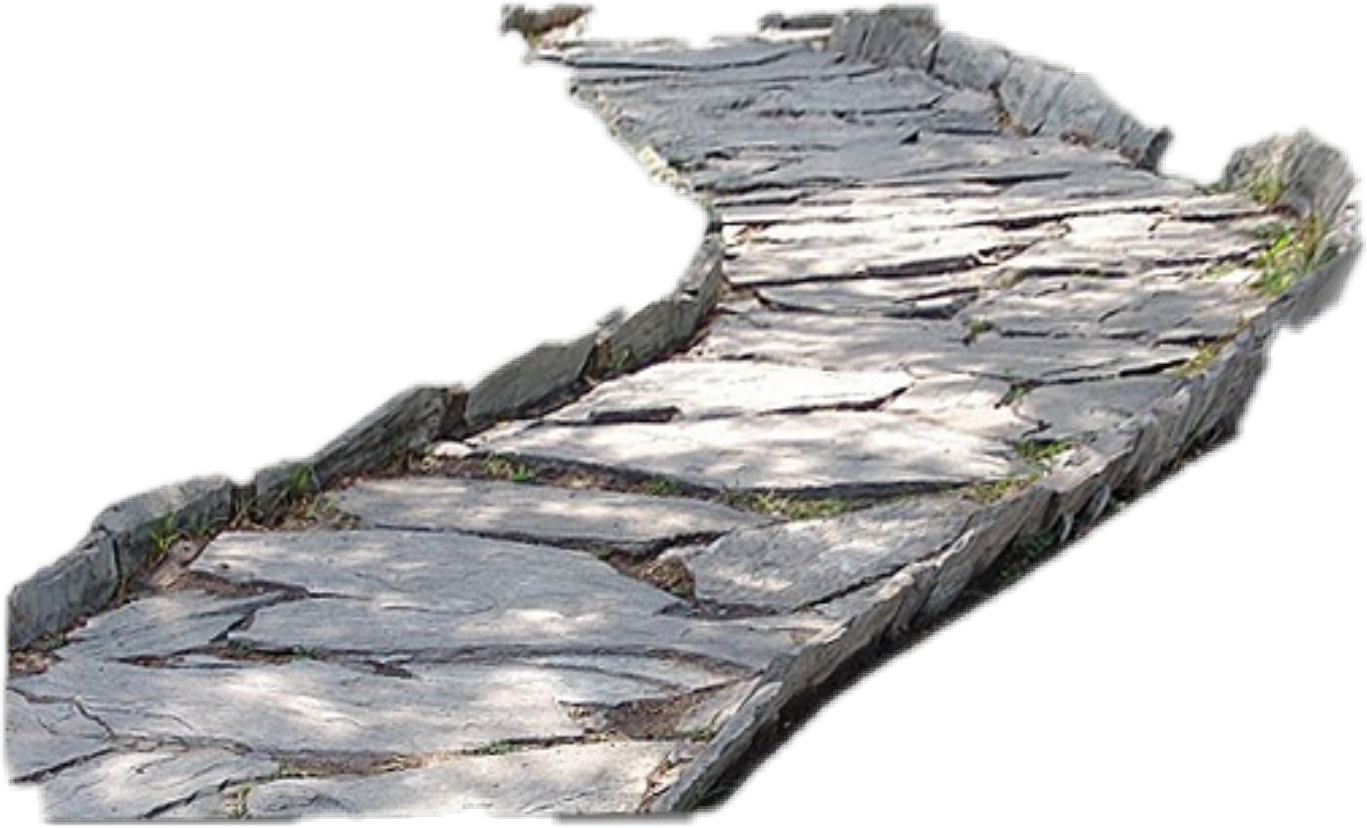 Curved Cobblestone Pathway PNG Image