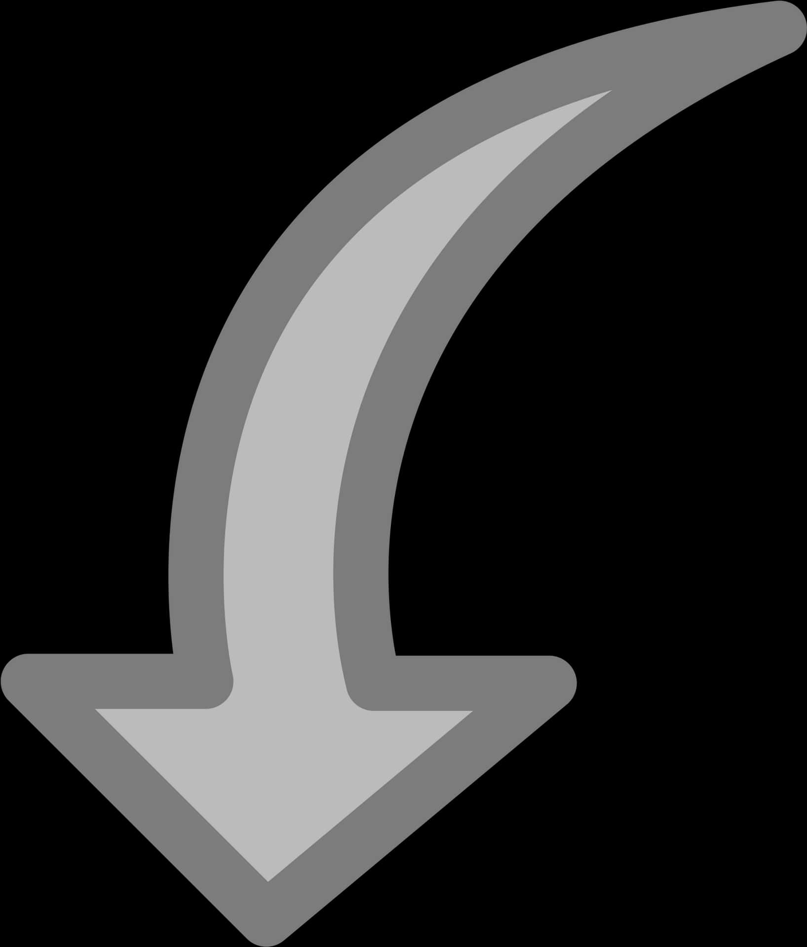 Curved Down Arrow Graphic PNG Image