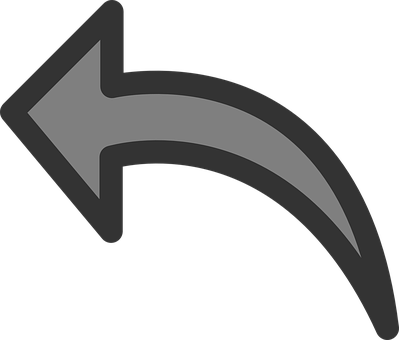 Curved Left Arrow Icon PNG Image