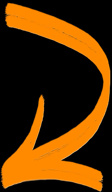 Curved Orange Arrow Transparent Background PNG Image