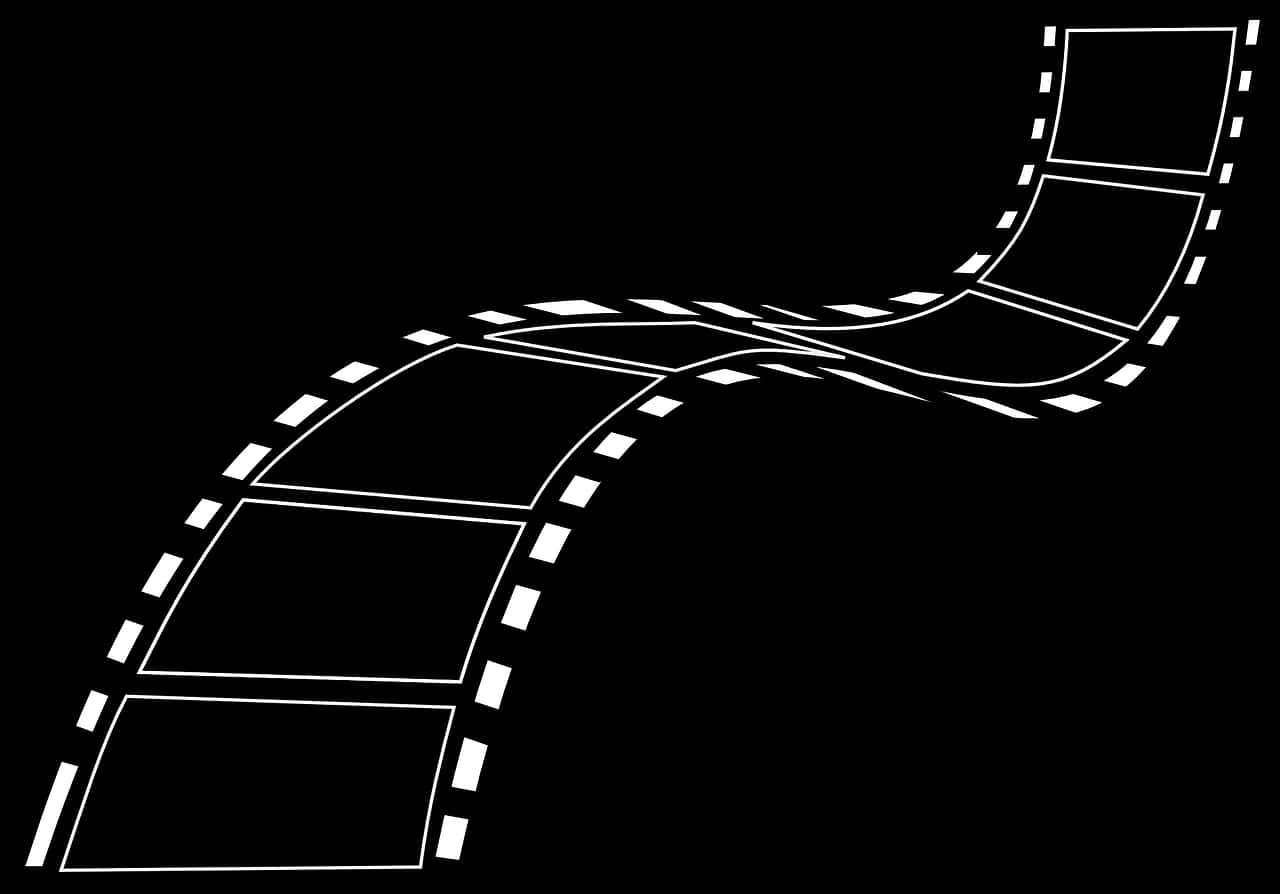 Curving Film Strip Graphic PNG Image