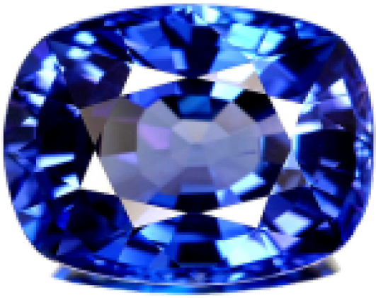 Cushion Cut Blue Sapphire Gemstone PNG Image