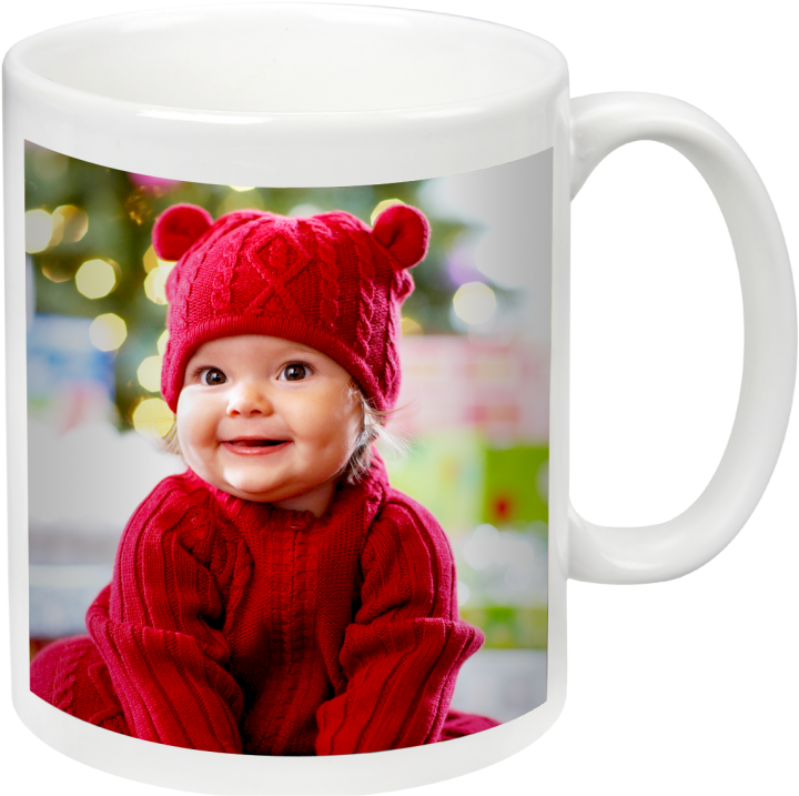 Custom Baby Photo Mug Holiday Theme PNG Image