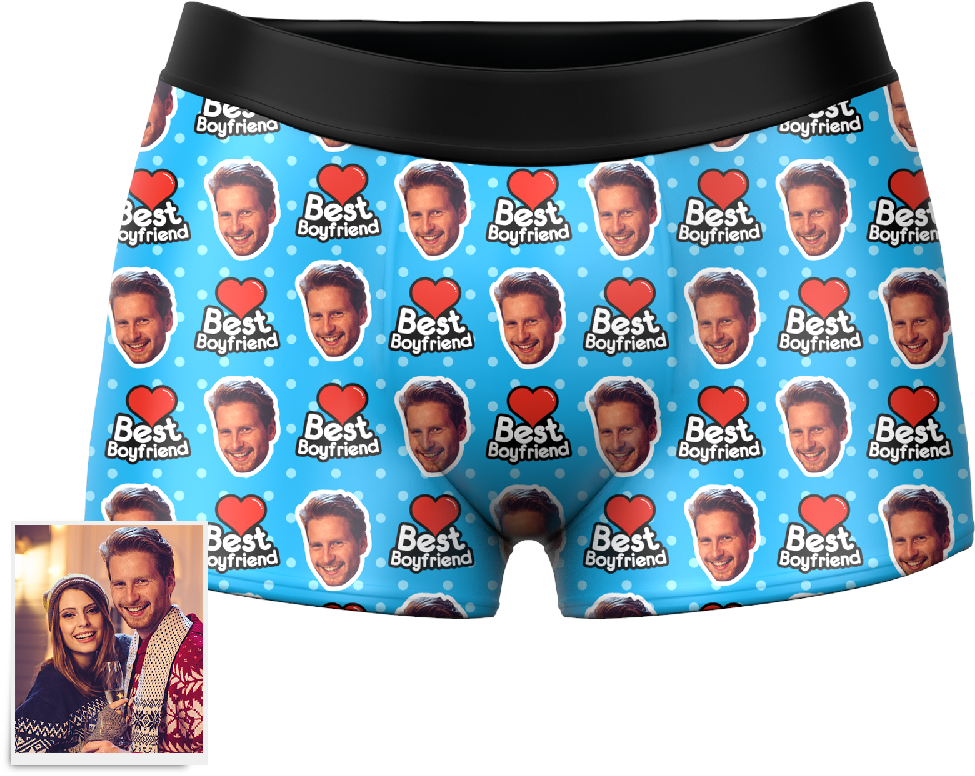 Custom Best Boyfriend Boxer Shorts PNG Image