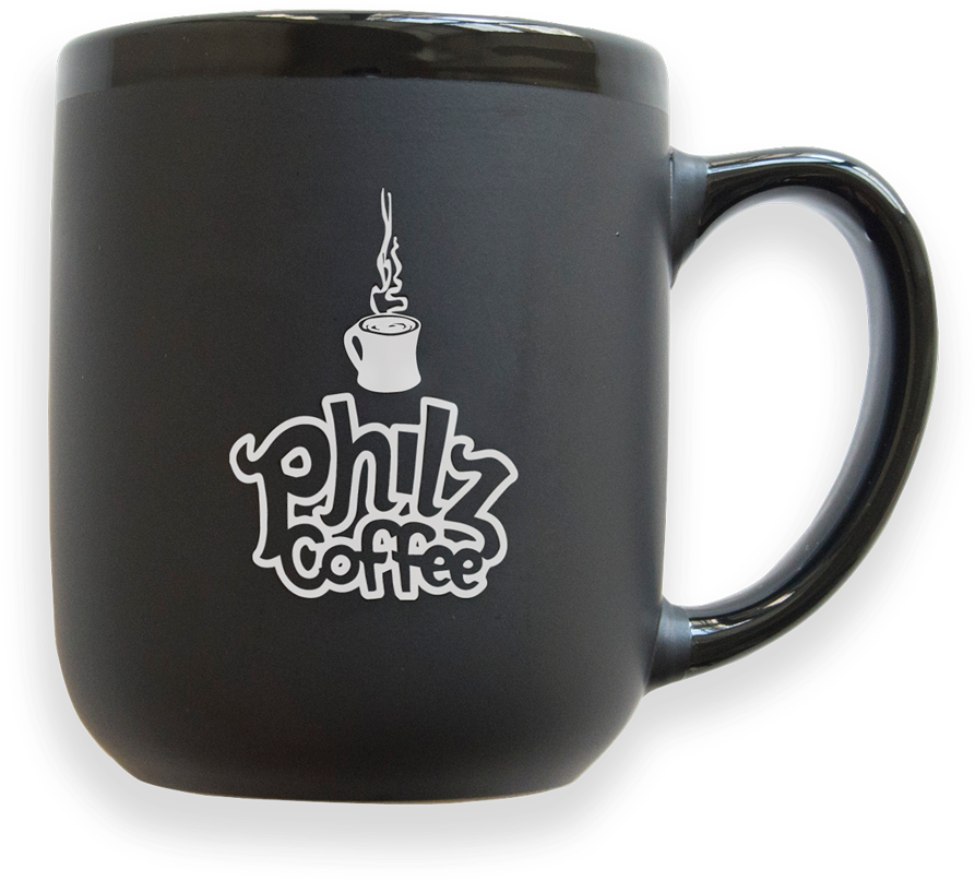 Custom Branded Black Coffee Mug PNG Image