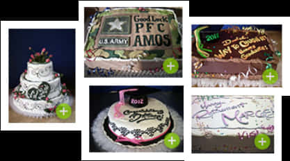 Custom Celebration Cakes Collage PNG Image