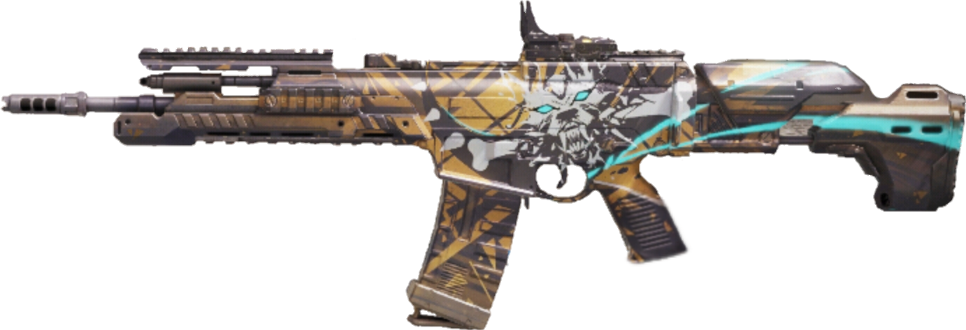 Custom Graphic Assault Rifle PNG Image