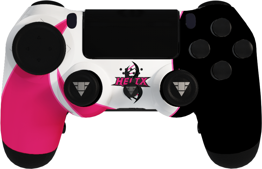 Custom Pink Black P S4 Controller Helix Design PNG Image