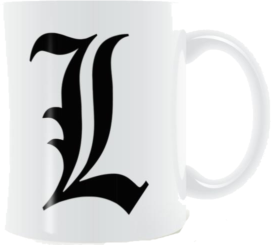 Custom Printed Letter L Mug PNG Image