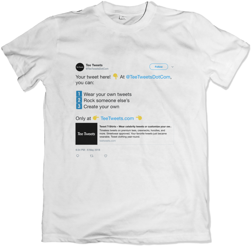 Custom Tweet T Shirt Design PNG Image