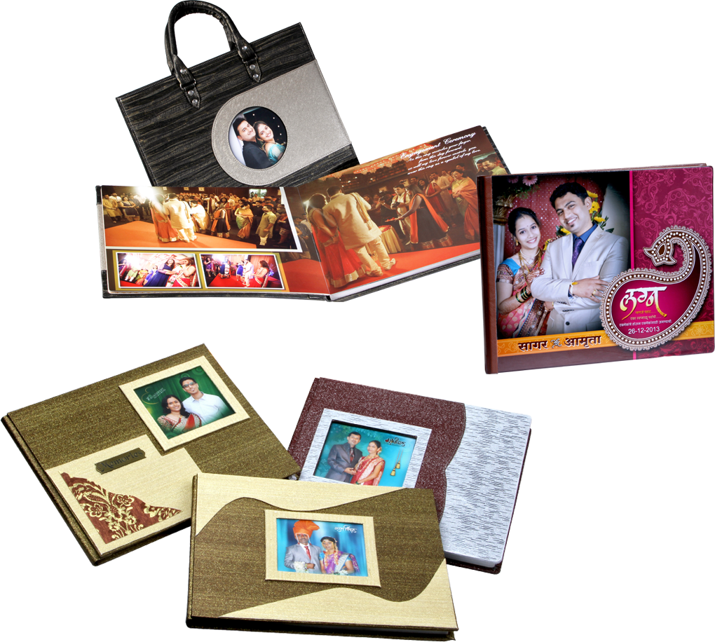 Custom Wedding Photo Albums Collection PNG Image