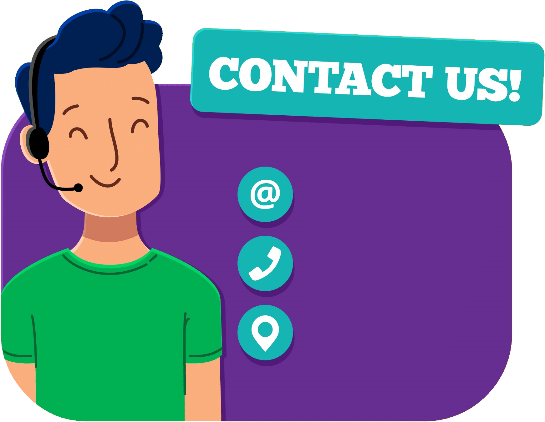 Customer Support Contact Us Illustration PNG Image