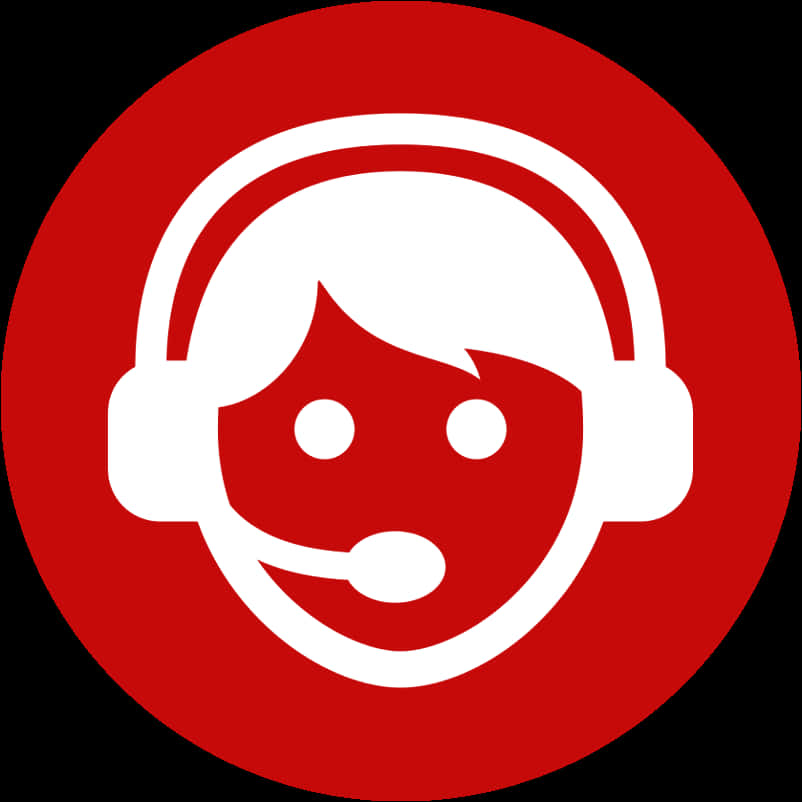 Customer Support Icon Red Background PNG Image