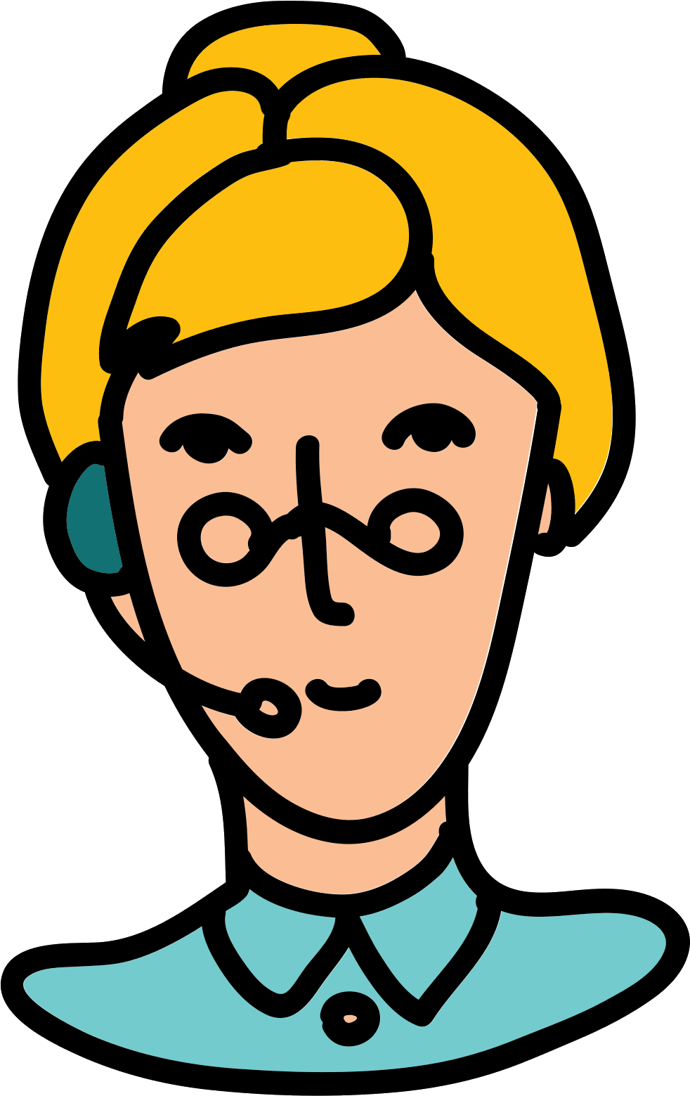 Customer Support Representative Cartoon PNG Image