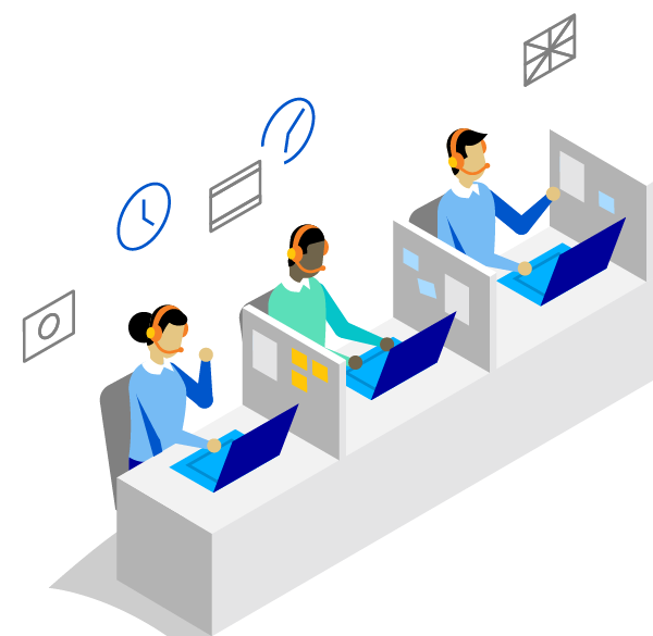 Customer Support Team Illustration PNG Image