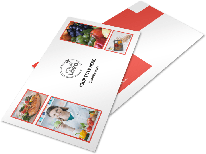 Customizable Food Service Postcard Template PNG Image