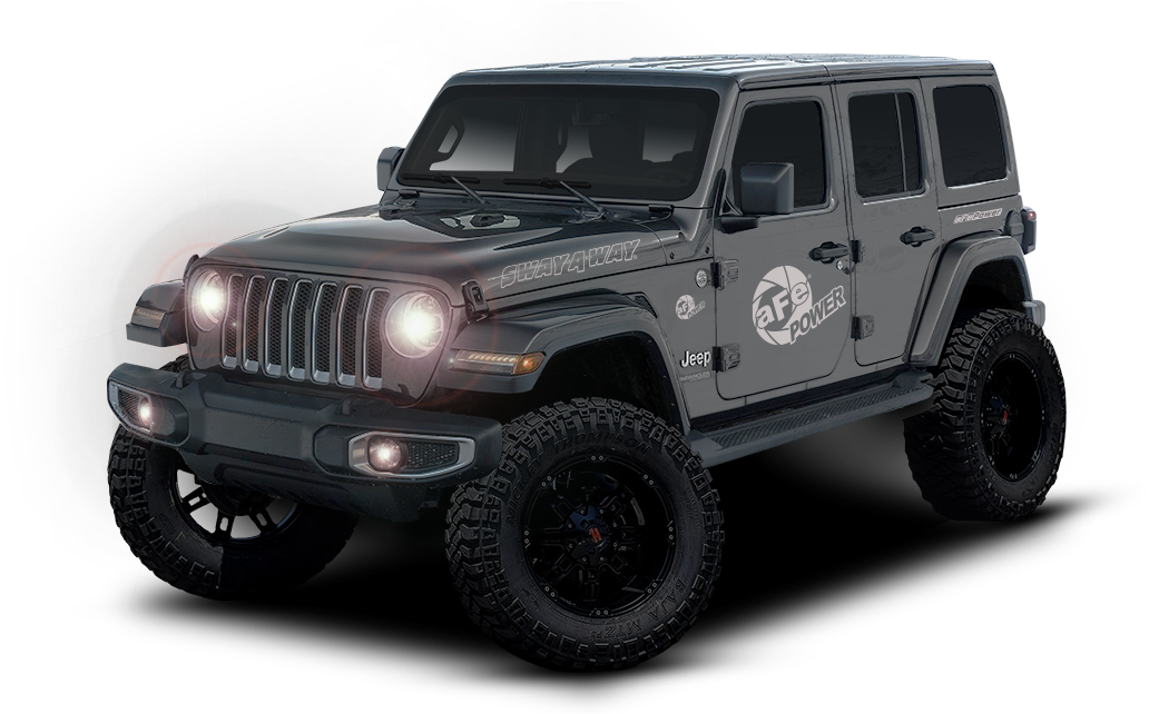 Customized Black Jeep Wrangler Unlimited PNG Image