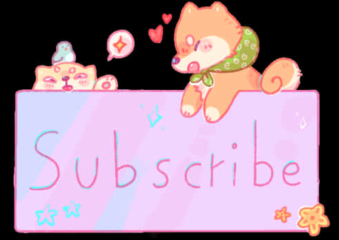 Cute Animals Subscribe Button PNG Image