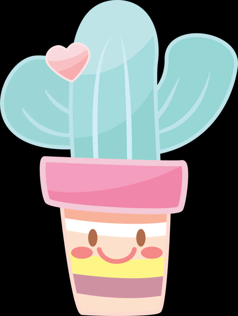 Cute_ Animated_ Cactus_ In_ Pot PNG Image