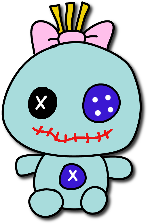 Cute Animated Creaturewith Stitches PNG Image