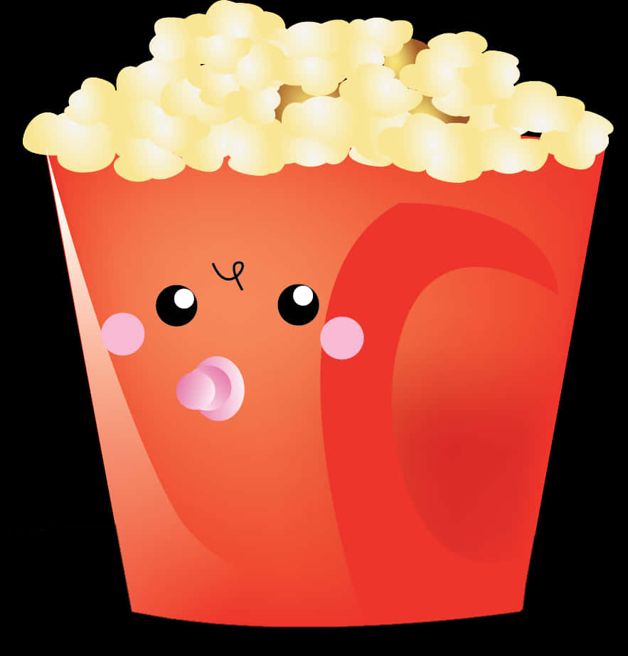 Cute_ Animated_ Popcorn_ Clipart PNG Image