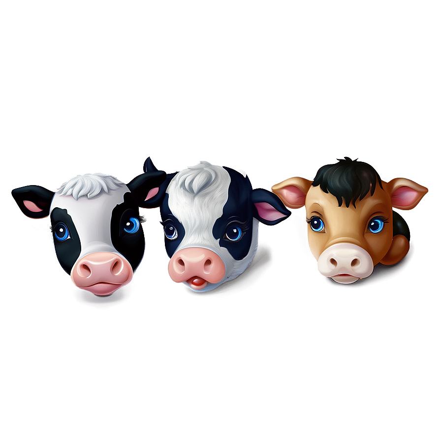 Cute Baby Cow Face Png Mpt PNG Image