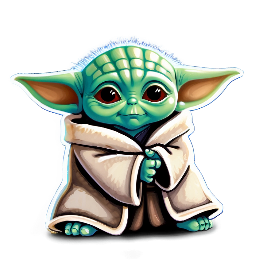 Cute Baby Yoda Cartoon Art Png 82 PNG Image