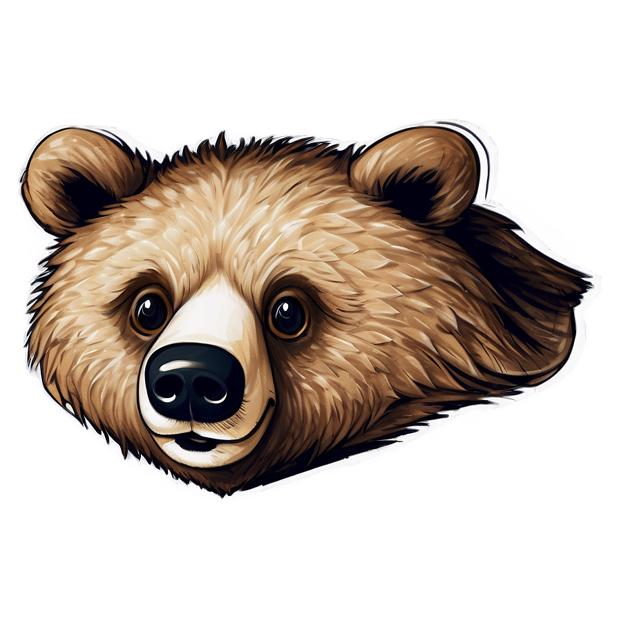 Cute Bear Head Drawing Png Xet PNG Image