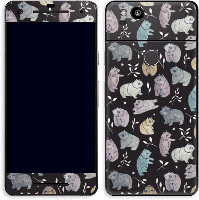 Cute Bear Phone Case Design PNG Image