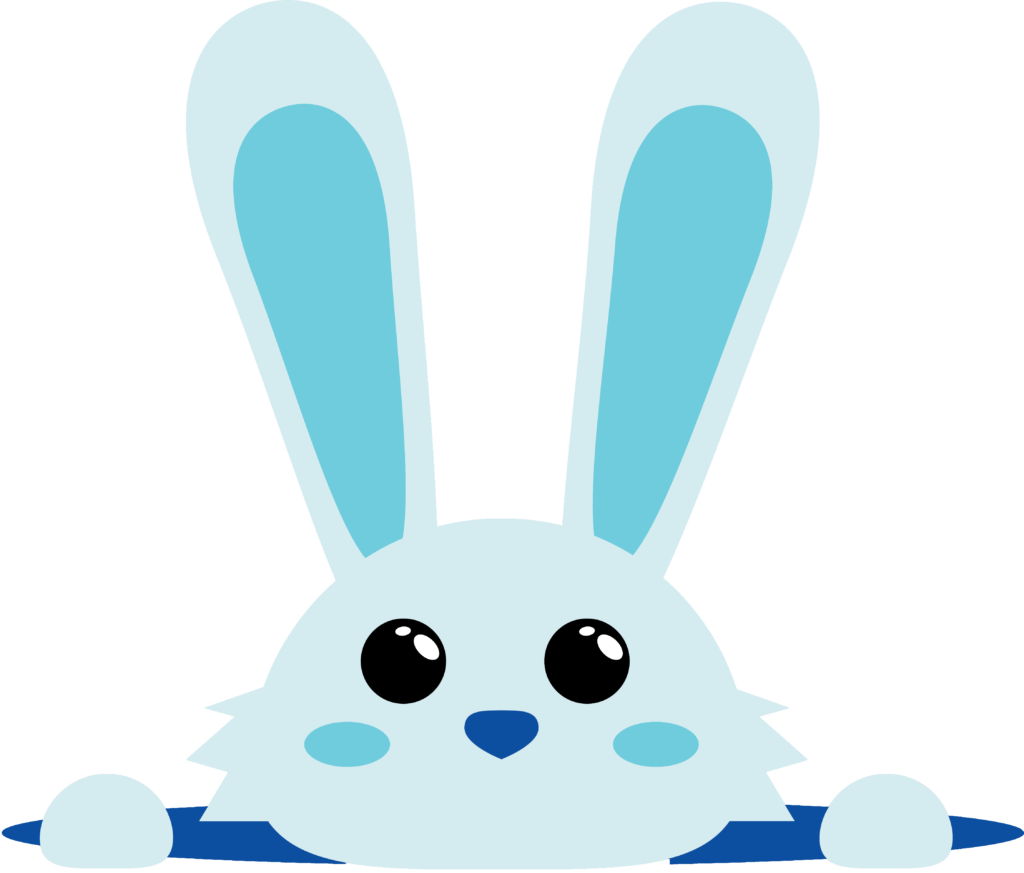 Cute Blue Cartoon Bunny PNG Image