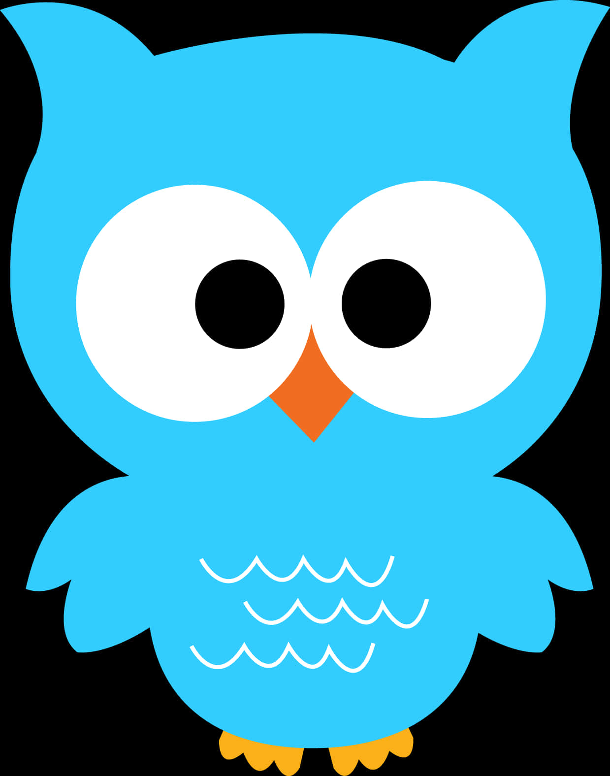 Cute Blue Cartoon Owl PNG Image