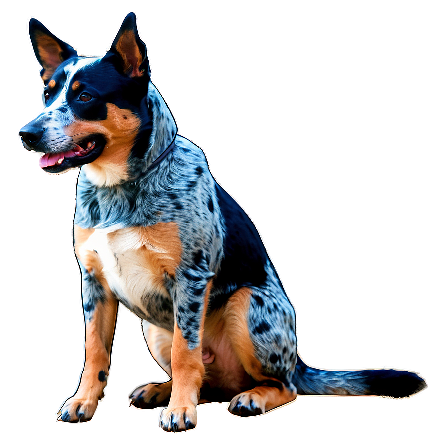 Cute Blue Heeler Sitting Png Fux95 PNG Image