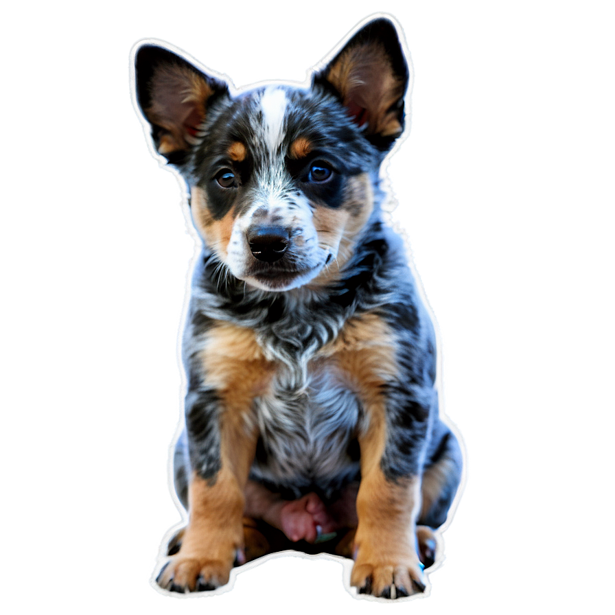 Cute Blue Heeler Sitting Png Rhn PNG Image