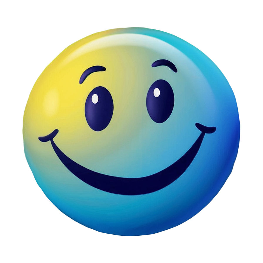 Cute Blue Smiley Emoji Png Msf PNG Image